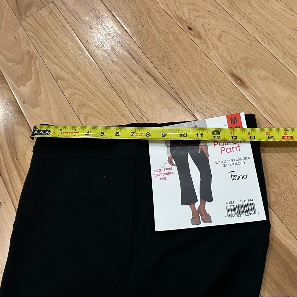 NWT Felina Black Pull On Casual Dress Pants w/ Tummy Control Panel - Size Medium - Picture 10 of 10